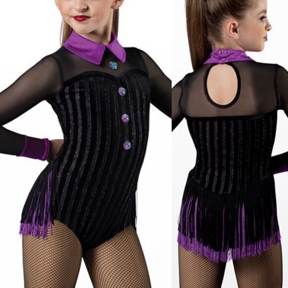 Weissman dance costume black vest You're The Cream In My Coffee 13575 child MC - Picture 1 of 9